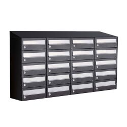 Brievenbusunit Hive set wand 4-breed, 5-hoog - zwart