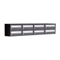 Brievenbusunit Hive set wand 4-breed, 2-hoog - zwart