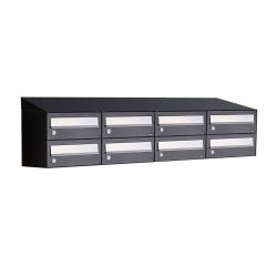 Brievenbusunit Hive set wand 4-breed, 2-hoog - zwart
