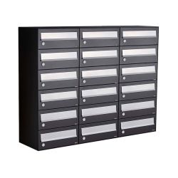 Brievenbusunit Hive set wand 3-breed, 6-hoog - zwart