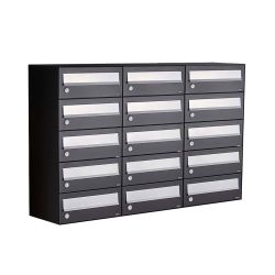 Brievenbusunit Hive set wand 3-breed, 5-hoog - zwart