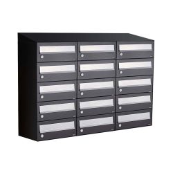 Brievenbusunit Hive set wand 3-breed, 5-hoog - zwart