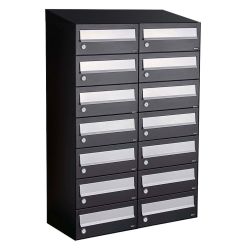 Brievenbusunit Hive set wand 2-breed, 7-hoog - zwart