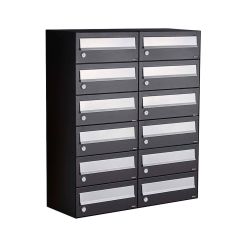Brievenbusunit Hive set wand 2-breed, 6-hoog - zwart