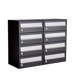 Brievenbusunit Hive set wand 2-breed, 4-hoog - zwart