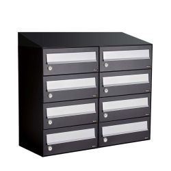 Brievenbusunit Hive set wand 2-breed, 4-hoog - zwart