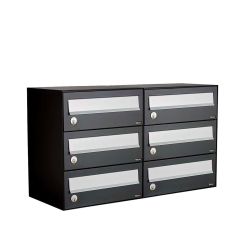 Brievenbusunit Hive set wand 2-breed, 3-hoog - zwart