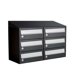 Brievenbusunit Hive set wand 2-breed, 3-hoog - zwart