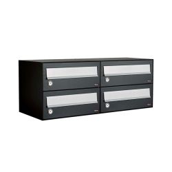 Brievenbusunit Hive set wand 2-breed, 2-hoog - zwart