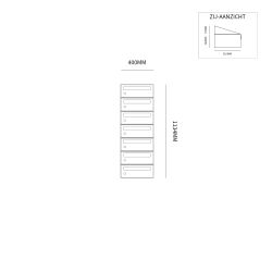 Brievenbusunit Hive set wand 1-breed, 7-hoog - zwart
