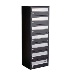 Brievenbusunit Hive set wand 1-breed, 7-hoog - zwart