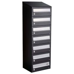 Brievenbusunit Hive set wand 1-breed, 7-hoog - zwart