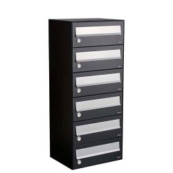 Brievenbusunit Hive set wand 1-breed, 6-hoog - zwart