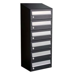 Brievenbusunit Hive set wand 1-breed, 6-hoog - zwart