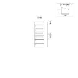 Brievenbusunit Hive set wand 1-breed, 6-hoog - zwart