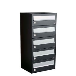 Brievenbusunit Hive set wand 1-breed, 5-hoog - zwart