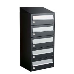 Brievenbusunit Hive set wand 1-breed, 5-hoog - zwart