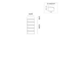 Brievenbusunit Hive set wand 1-breed, 5-hoog - zwart