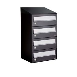 Brievenbusunit Hive set wand 1-breed, 4-hoog - zwart