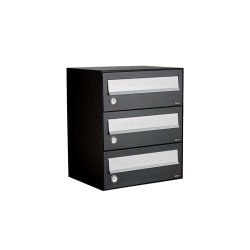 Brievenbusunit Hive set wand 1-breed, 3-hoog - zwart