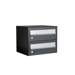 Brievenbusunit Hive set wand 1-breed, 2-hoog - zwart