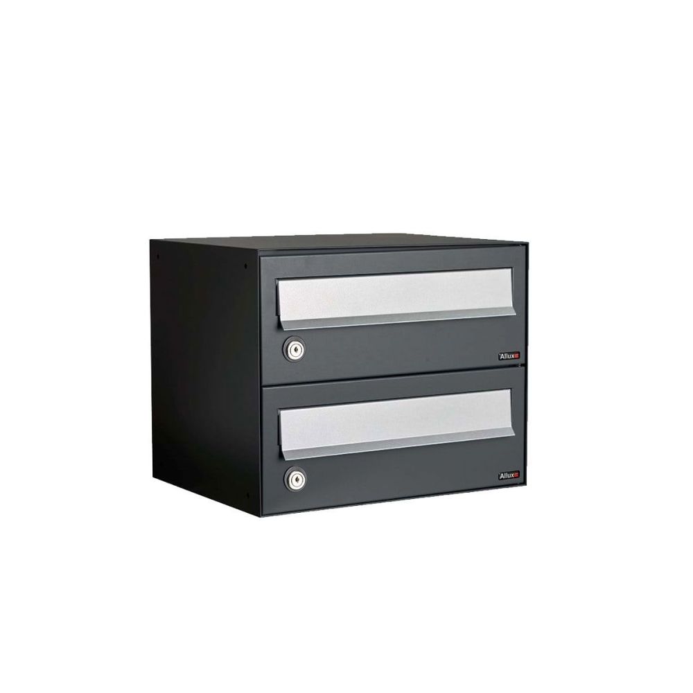 Brievenbusunit Hive set wand 1-breed, 2-hoog - zwart