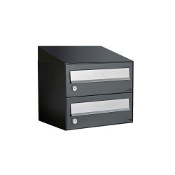 Brievenbusunit Hive set wand 1-breed, 2-hoog - zwart