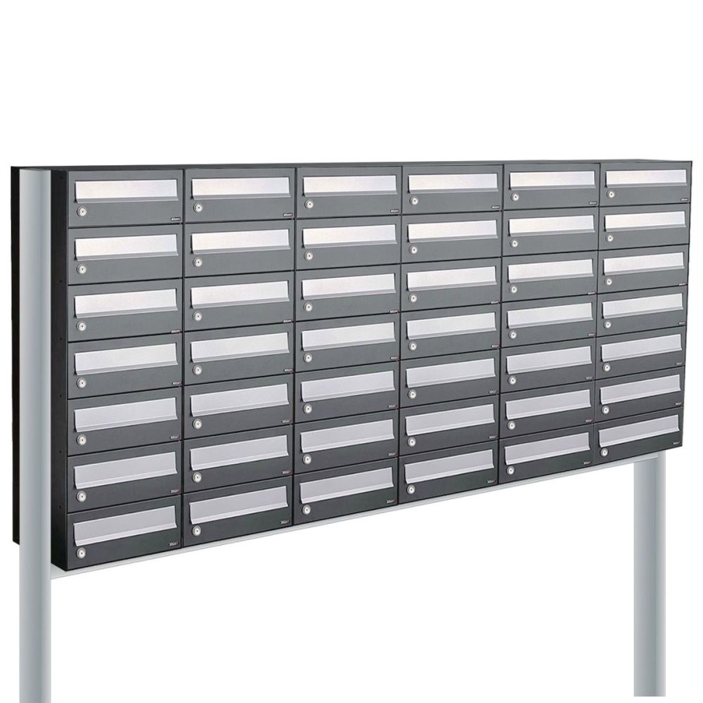 Brievenbusunit Hive set vrijstaand 6-breed, 7-hoog - antraciet