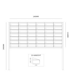 Brievenbusunit Hive set vrijstaand 6-breed, 7-hoog - antraciet