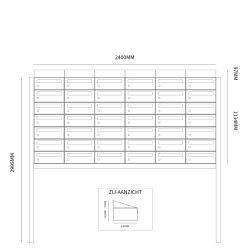 Brievenbusunit Hive set vrijstaand 6-breed, 7-hoog - antraciet