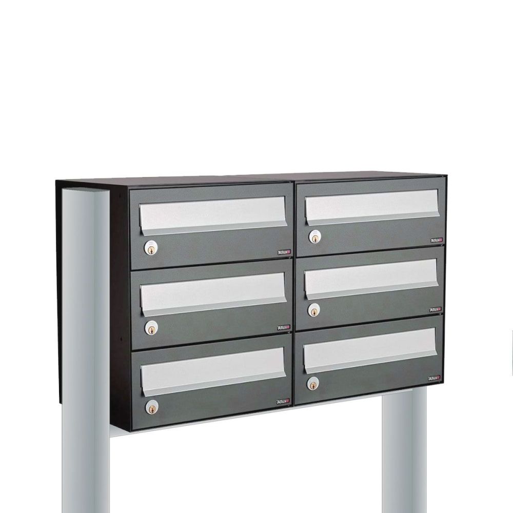 Brievenbusunit Hive set vrijstaand 2-breed, 3-hoog - antraciet