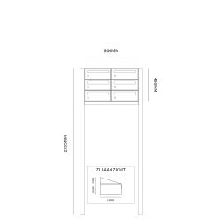 Brievenbusunit Hive set vrijstaand 2-breed, 3-hoog - antraciet