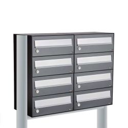 Brievenbusunit Hive set vrijstaand 2-breed, 4-hoog - antraciet