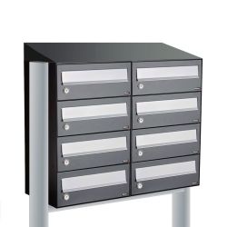 Brievenbusunit Hive set vrijstaand 2-breed, 4-hoog - antraciet