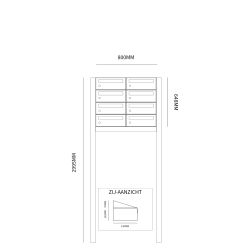 Brievenbusunit Hive set vrijstaand 2-breed, 4-hoog - antraciet