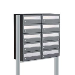 Brievenbusunit Hive set vrijstaand 2-breed, 5-hoog - antraciet
