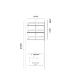 Brievenbusunit Hive set vrijstaand 2-breed, 5-hoog - antraciet