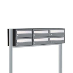 Brievenbusunit Hive set vrijstaand 3-breed, 2-hoog - antraciet