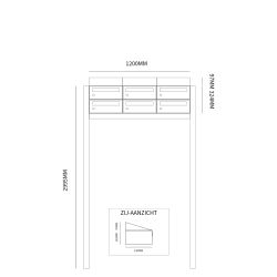 Brievenbusunit Hive set vrijstaand 3-breed, 2-hoog - antraciet