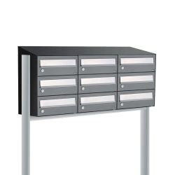 Brievenbusunit Hive set vrijstaand 3-breed, 3-hoog - antraciet