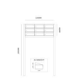 Brievenbusunit Hive set vrijstaand 3-breed, 3-hoog - antraciet