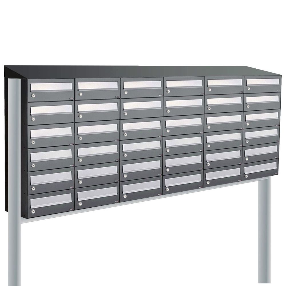 Brievenbusunit Hive set vrijstaand 6-breed, 6-hoog - antraciet