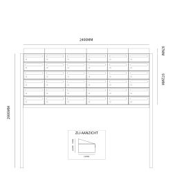 Brievenbusunit Hive set vrijstaand 6-breed, 6-hoog - antraciet