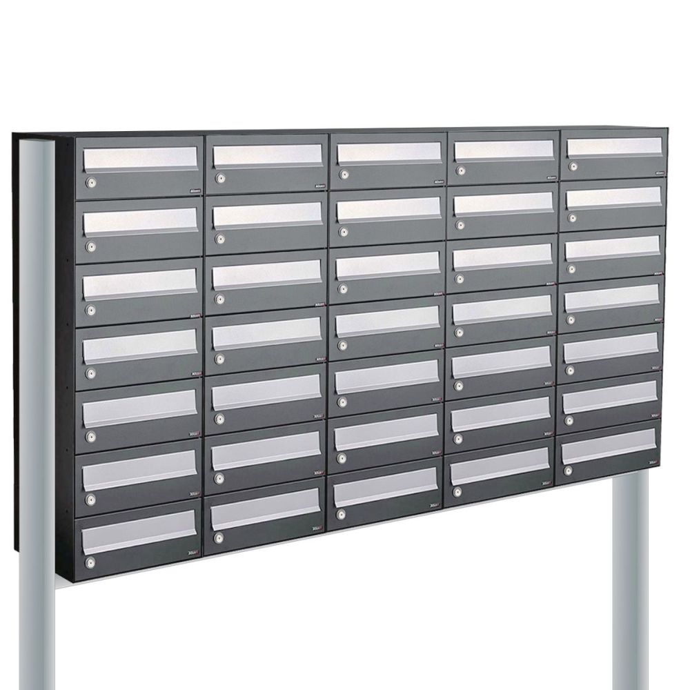 Brievenbusunit Hive set vrijstaand 5-breed, 7-hoog - antraciet
