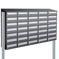 Brievenbusunit Hive set vrijstaand 5-breed, 7-hoog - antraciet