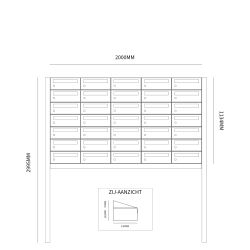 Brievenbusunit Hive set vrijstaand 5-breed, 7-hoog - antraciet