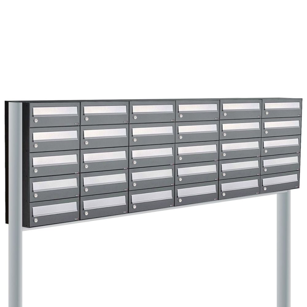 Brievenbusunit Hive set vrijstaand 6-breed, 5-hoog - antraciet