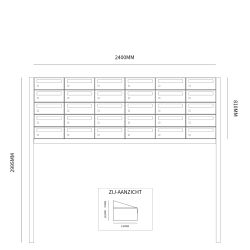 Brievenbusunit Hive set vrijstaand 6-breed, 5-hoog - antraciet