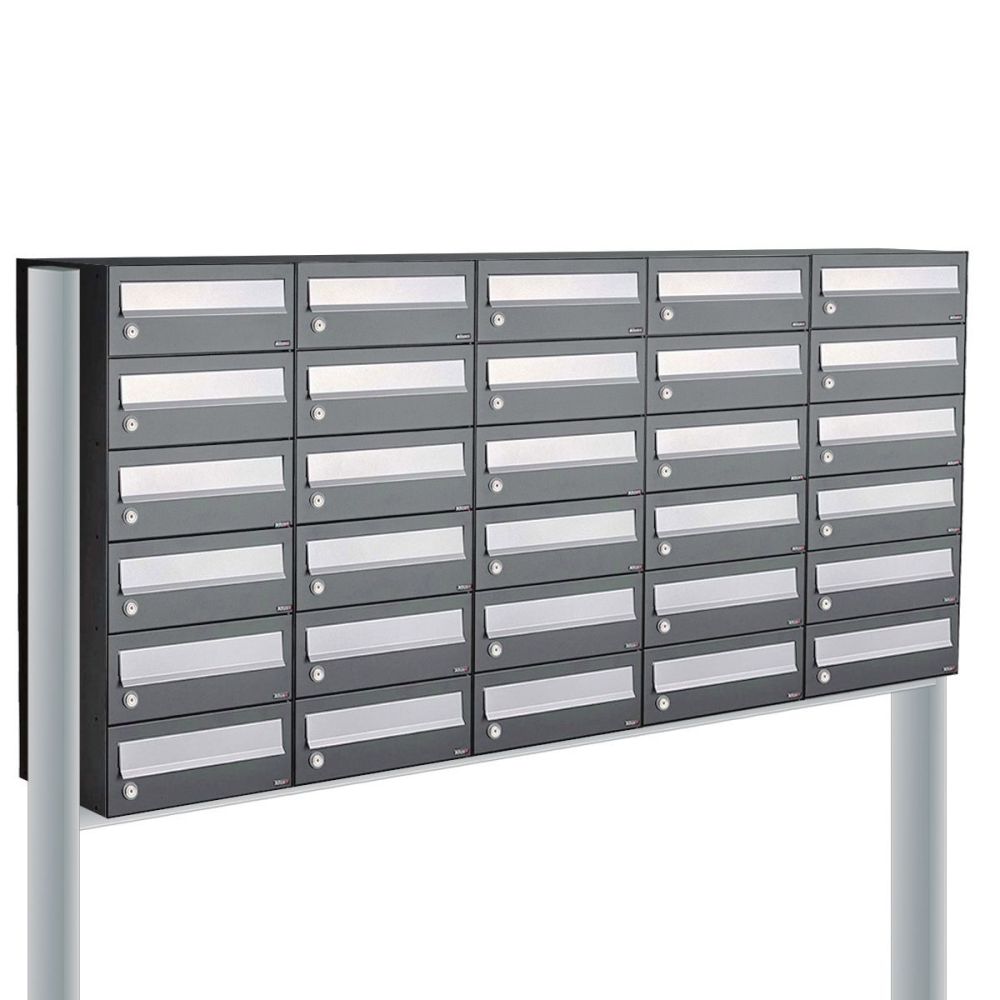 Brievenbusunit Hive set vrijstaand 5-breed, 6-hoog - antraciet
