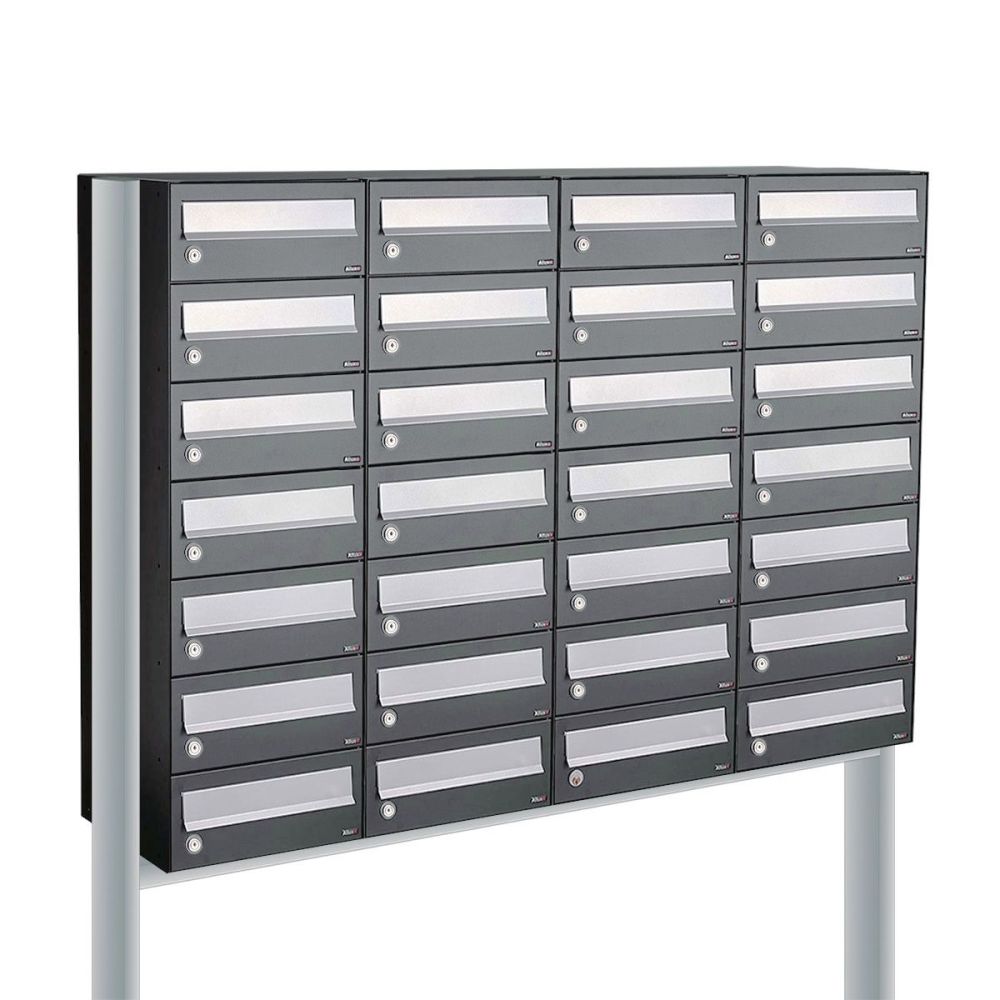 Brievenbusunit Hive set vrijstaand 4-breed, 7-hoog - antraciet